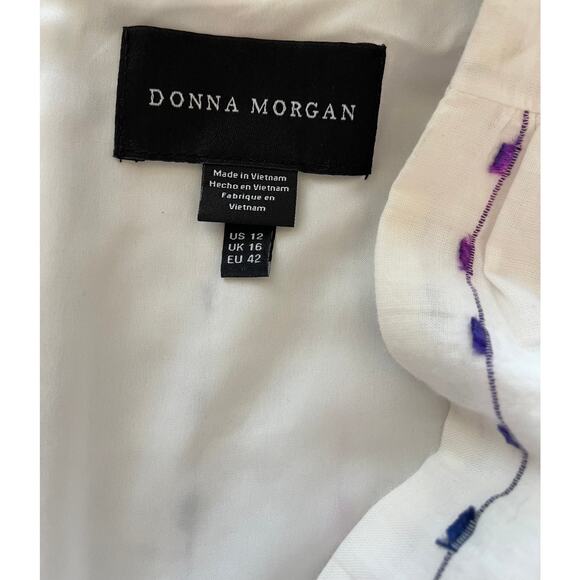 New ~ DONNA MORGAN ~ Ruffled Sleeves Rosalind Mini Dress Size 12 - Picture 7 of 8